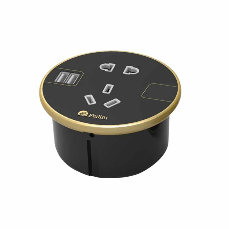 Manșon de alimentare rotund pentru desktop încorporat cu port pentru încărcător 2Usb